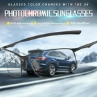 Aluminium Hd Polarized Photochromic Sunglasses Men Driving Chameleon Sun Glasses