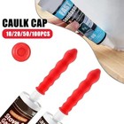 20pcs Red Caulk Cap Glue Nozzle Seal Protective Covers For Caulking Tubes