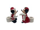 Applause Vintage 70s Disney Dancing Candle Holders Mickey Minnie Christmas W box