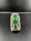 Rare Vintage Solid Silver Ring  With Natural Stone