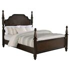 4 Pc Serpentine  Four 4 Poster Queen Bed Ns Dresser Mirror Bedroom Furniture Set