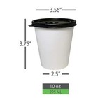 10oz White Poly Paper Hot Cups With Black Lids  8 Pack