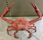 Awesome Vintage Red Large And Small Metal Crab   s Please Read Description