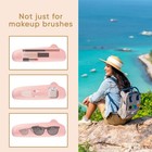 Travel Makeup Brush Holder Silicone Organizer Beauty Blender Case Pink