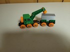 Brio Wooden Railway Clever Crane Train   Magnetic Gray Cargo Very Good Condition