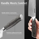 Hecef   Chef Knife 8in Japanese Damascus Pattern With Ergonomic Wood Handle