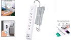 Compact Wall-mount Surge Protector Power Strip With 6 Ac Outlets   Usb Charging