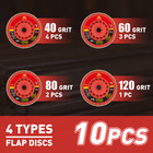 4-1 2  Flap Discs 10 Pack Assorted Grit  Ceramic T29 Angle Grinder Sanding Discs