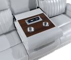 New 3pc Light Gray 5-recliner Sofa Loveseat Chair Leather Modern Living Room Set