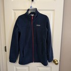 Boys  Navy Blue Fleece Columbia Jacket Size  L  14-16  Pre-owned
