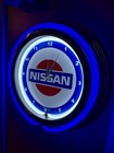 Nissan Motors Auto Garage Man Cave Store Neon Style Retro Clock Sign