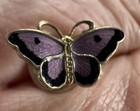 Hroar Prydz Butterfly Brooch Sterling Silver Enamel Norway Norwegian