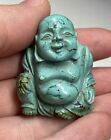 Rare Antique Chinese Turquoise Hand Carved Buddha Figurine Qing - Republic