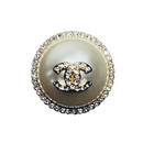 Authentic Chanel Pearl   Crystals Round Button   Charm   2024 Holiday Edition