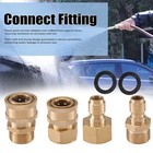 4pcs M22-15mm To 3 8in Pressure Washer Adapter Quick Connect Fitting Coupler