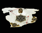 Mallorca Spain Dish Damascene Handmade Mother Of Pearl Map Vintage Souvenir