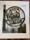 Framed Public Service Bus Stop Sign Poster - Owen Kanzler - Vintage