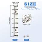 2 Set 0 8  O Ring A7 6 Hole Ring Binder Mechanisms With Switches  19mm Silver