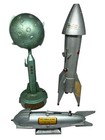 Vintage A Collection Of 3 Different Rocket Space Banks
