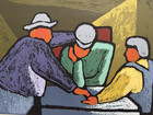 Rare Ben Wilhs Signed Vintage Serigraph Print Titled  three Wise Men  1948