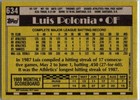 1990 -luis Polonia- Topps Autograph signed auto Baseball Card  634 Athletics