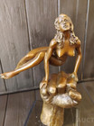 Vintage Bronze Sculpture Statue Woman Marble Deco Juno Rare Decor Rare 20th