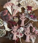 Assorted Vintage Lot Of 20 Pink Fan Cone Bird Carousel Christmas Tree Ornament