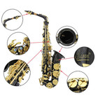 New Black Alto Eb Sax Saxophone Gold W  Case Tuner Accessories