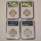 Lot Of 4 - Tibet China Tangka Silver Coin Pcgs Au 58 Tibet Silver