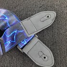 Adjustable Guitar Strap With Blue Lightning Print Suitable Electric Guitar Bass