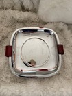 Red Bakelite Handled And Footed Chrome Dish