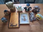 Vtg Owl Figurines Art Sculptures Statues Ornament Collection Lot Of 11
