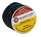 Round Cowhide Genuine Black Leather Cord For Jewelry Making Kumihimo Leather    