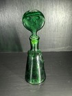 Vintage Kosta Boda Erik Hoglund Glass Green People Face Decanter Bottle