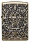 Zippo Armor Antique Brass Book Of The Dead Windproof Pocket Lighter  29561-00   