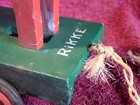 Vintage Handmade Wooden Pull Toy Horse On Wheels   Moving Head Denmark Danish
