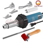 1 5kw Plastic Hot Air Torch Welder Gun Heat Welding Pe pvc Rod  nozzles roller