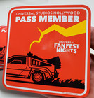 Universal Studios Hollywood Pass Member  fanfest Nights  Delorian Magnet