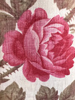 Antique French Faded Floral Fabric Pink Roses Beautiful  19th C Cotton Linen
