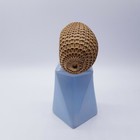 Vintage Powder Blue Geometric Glass Atomizer Perfume Bottle Gold Accents Vanity