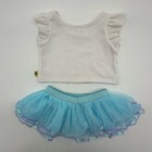 Build A Bear White Sequin Top Light Blue Tulle Sequin Ruffle Skirt Teddy Outfit
