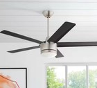 Merwry 52 In  Integrated Led Indoor Brushed Nickel Ceiling Fan With Light Remote