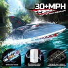 Deerc Brushless 30 mph 3s High Speed Rc Boat Self-righting 2 4ghz Speed Shark