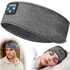Sleeping Headphones Bluetooth Headband  Soft Long Time Play Sleeping Darkgray