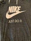 Nike Fleece Hoodie Pullover Shirt Men   s Small Grey Pocket Drawstring Long Sleeve