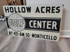 C 1960 Original Vintage Hollow Acres Golf Course Sign Metal Monticello Indiana 