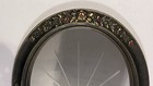 Gorgeous Antique Wood Frame Arch Top Trumeau W cut Glass Mirror  ornate Design 