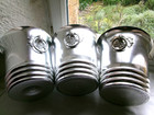 French Set Of 3 Wine Champagne Ice Buckets Aluminum   Made In France