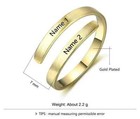 Customized Double Name Wedding Ring Partner Jewelry Engraved Stainless Steel