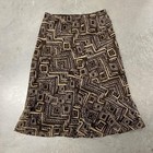 Vintage 2000s Y2k Cato Grunge Brown Patterned Maxi Skirt Size M